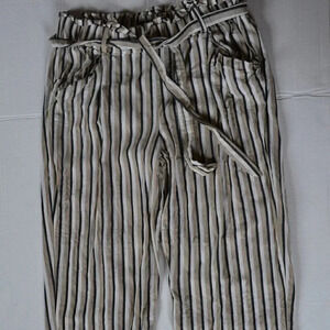 Striped Pants with Tie up Waist